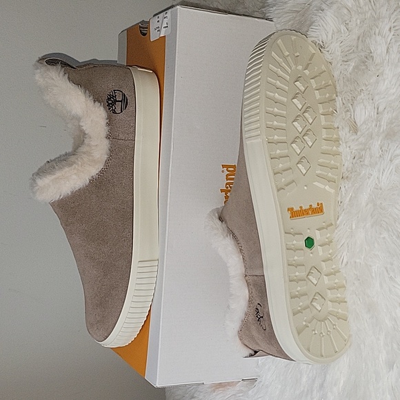 Timberland Skyla Bay Warm Lined Slip-on Shoe Taupe Suede US 9.5 - Picture 4 of 4
